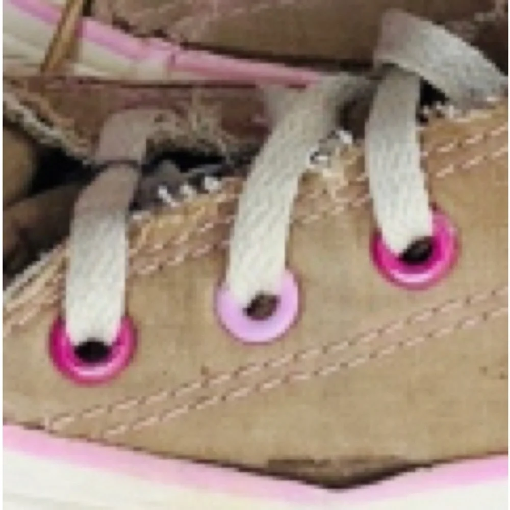 Converse All Star Tan Pink and Purple Lace Up Low Top Sneakers